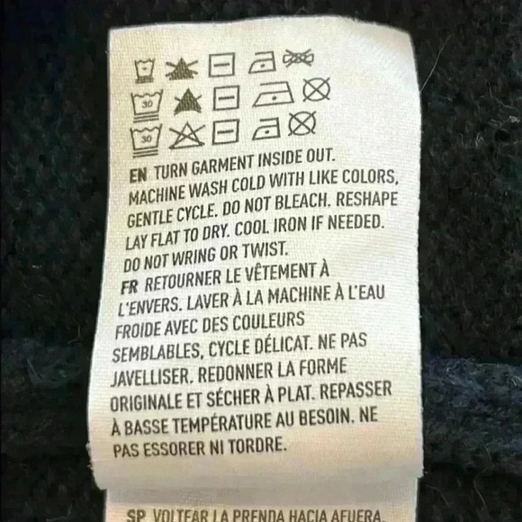 American Eagle Outfitters Cardigan Sweater Sz Medium Blue/White Button Pockets - Picture 9 of 11